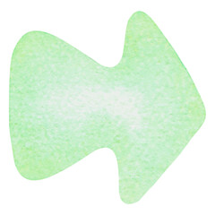 A simple turquoise, mint watercolor arrow. Watercolor arrow shape. Painted in watercolor on a white background. elements for the design of a modern banner, stickers, daily planner.