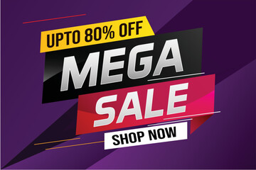 mega sale word concept vector illustration with lines and 3d style, landing page, template, ui, web, mobile app, poster, banner, flyer, background, gift card, coupon, label, wallpaper	