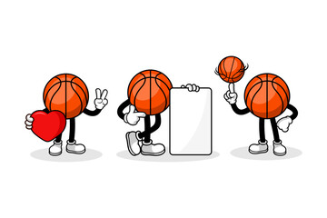 Basketball cartoon character design collection