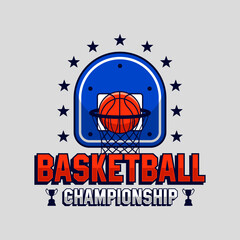 Basketball championship vector design logo