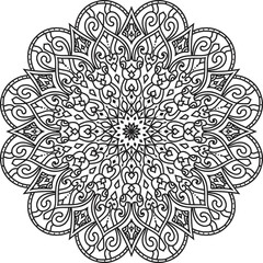 Oriental mystical pattern.Yoga mandala.Hand drawn illustration
