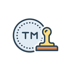 Obraz premium Color illustration icon for trademark