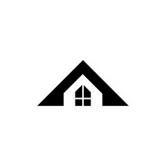 House real estate logo design. Roof logo isolated on white background