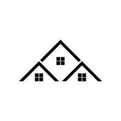 House real estate logo design. Roof logo isolated on white background