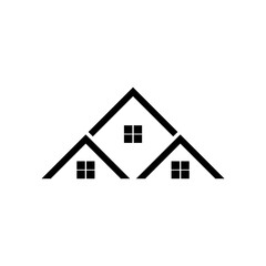 House real estate logo design. Roof logo isolated on white background