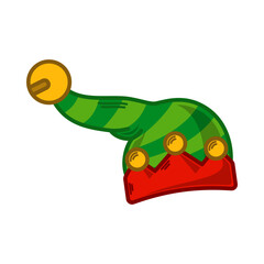 Cartoon green Elf hat illustration. EPS 10 vector