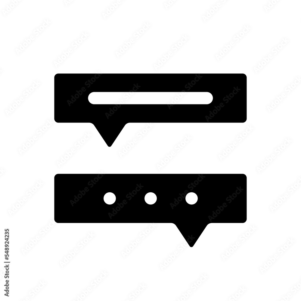 Poster communication with chat bot black glyph ui icon. automated communication. user interface design. sil