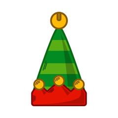 Cartoon green Elf hat illustration. EPS 10 vector