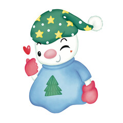 snowman in a hat transparent background.