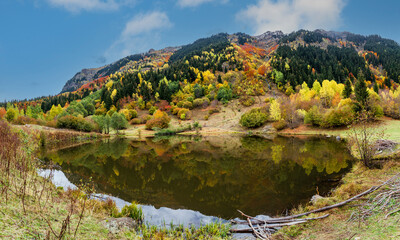 Yukari Koyunlu Rutav Lake view in Savsat Town of Turkey