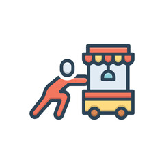 Naklejka premium Color illustration icon for barely