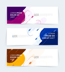 Geometric banner design with Vector presentation template.
