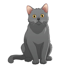 British Shorthair Cat Cartoon Animal Illustration