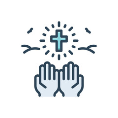 Obraz premium Color illustration icon for christian