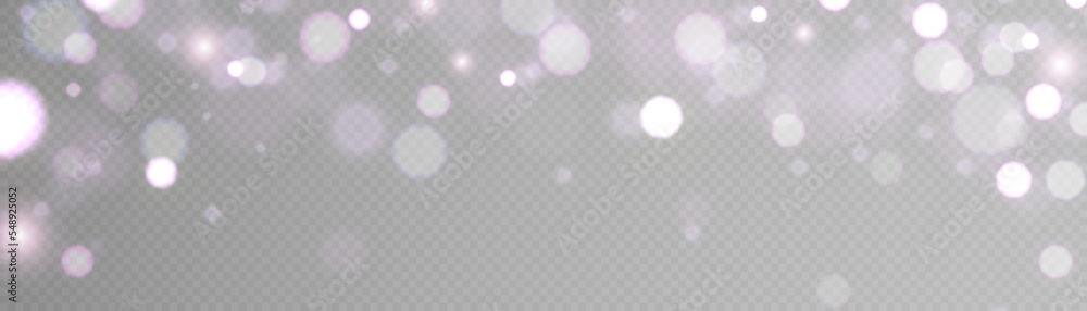 Aufkleber light effect with lots of glittery glare particles shining on a transparent background.