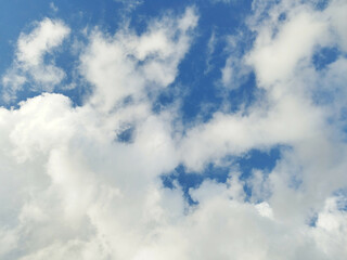A beautiful sky, the shape of thick Clouds move because the wind is carrying the parcel of cloudy air along.