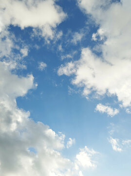 Blue cloudy sky, summer, clouds, white, landscape, nature, white clouds