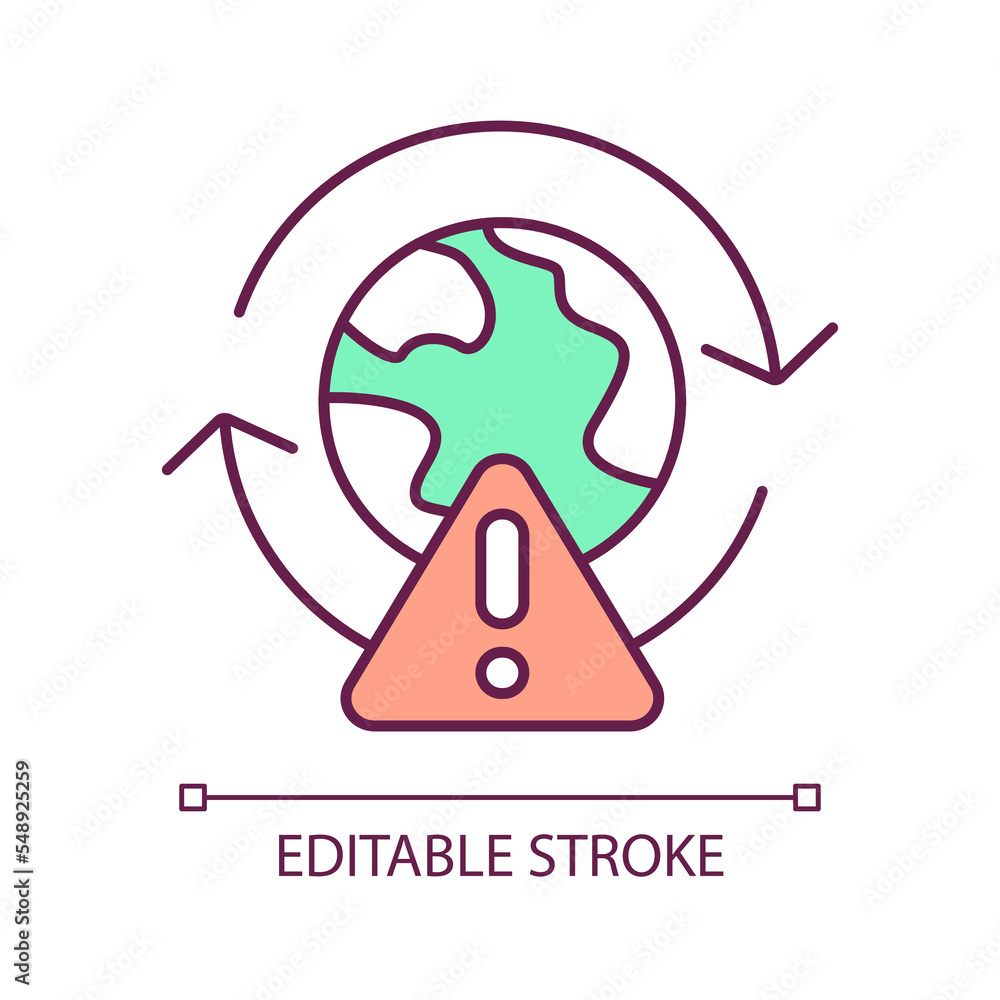 Aufkleber globalization issues rgb color icon. environmental problems. air pollution and climate change danger
