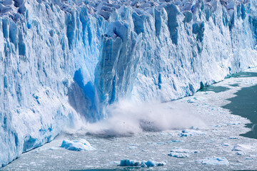 Massive glacial ice calving.