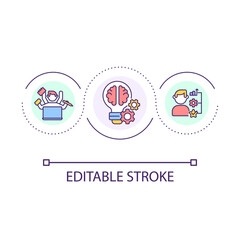 High performance loop concept icon. Multitasking skills. Self management. Improve productivity abstract idea thin line illustration. Isolated outline drawing. Editable stroke. Arial font used