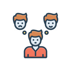 Color illustration icon for personality