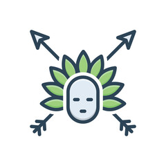 Color illustration icon for tribal