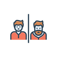 Color illustration icon for alter