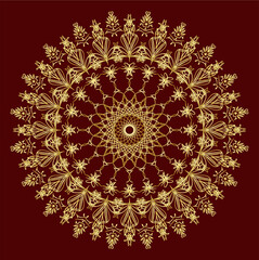 mandala colorful art, ancient Indian vedic background design, multiple mathematical shapes, luxury design for wedding cards. 