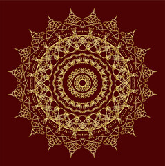 mandala colorful art, ancient Indian vedic background design, multiple mathematical shapes, luxury design for wedding cards. 