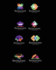 Set of creative restaurant logo design template