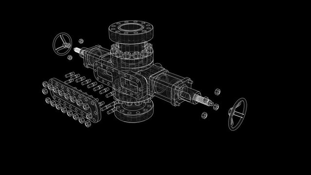 Blowout preventer. Wire frame style