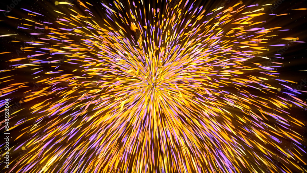 Poster red and yellow fire. motion.a black background on which lights are sprayed in the animation and fill