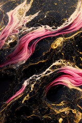 Pink and black marble texture. Luxury abstract fluid art paint background. Beautiful modern 3d wallpaper	