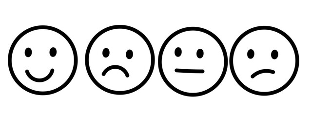Set of rating emotion faces