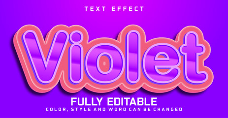 Violet text editable style effect