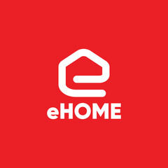 Minimal E Letter Home Logo Design