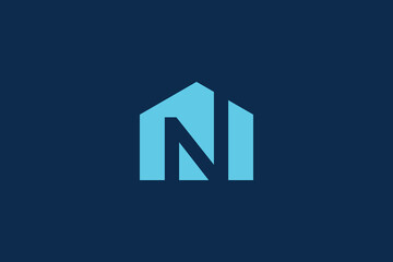 N Letter Home Logo Design Template