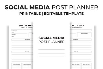 Social Media Post Planner - obrazy, fototapety, plakaty