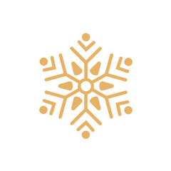 gold snowflake, winter, mood, snow, icon, decoration