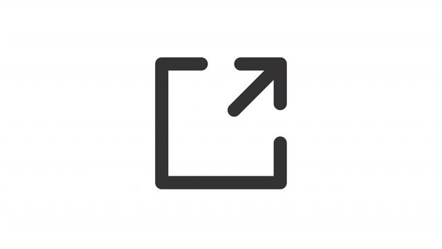 Animated external link line ui icon. Other website. Seamless loop HD video with alpha channel on transparent background. Outline isolated user interface element motion graphic animation