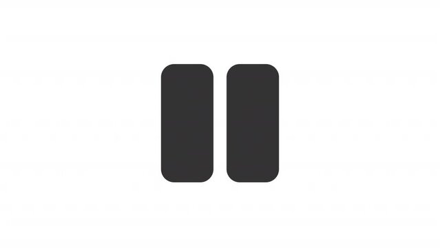Animated pause line ui icon. Multimedia player control. Seamless loop HD video with alpha channel on transparent background. Outline isolated user interface element motion graphic animation