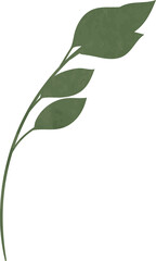 Obraz premium Green watercolor leaf branch illustration