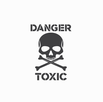 symbol of toxic, skull, danger icon, vector art.