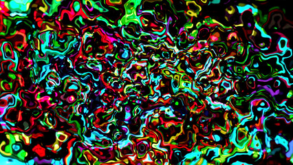 Fototapeta na wymiar Bright neon blurred colors like in a kaleidoscope . Motion . A sparkling, color-changing background on which patterns are visible in the animation.