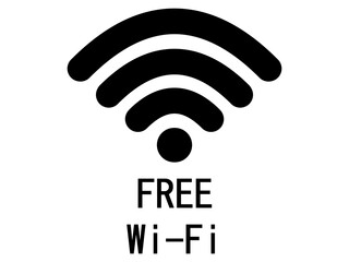 黒いFREE Wi-Fiのイラスト素材