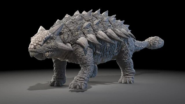 3D Rendered Animation of a walking Ankylosaurus