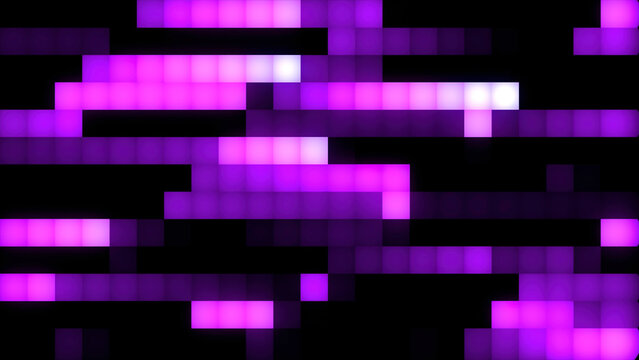 Data mining moving, abstract squares background. Motion. Colorful blurred retro pattern with rows of intermittently flowing squares.