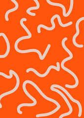 Orange Squiggly Abstracts Shape Background 