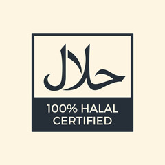 Halal vector logo. Halal food sign.