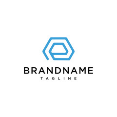 Letter e cube logo design vector template